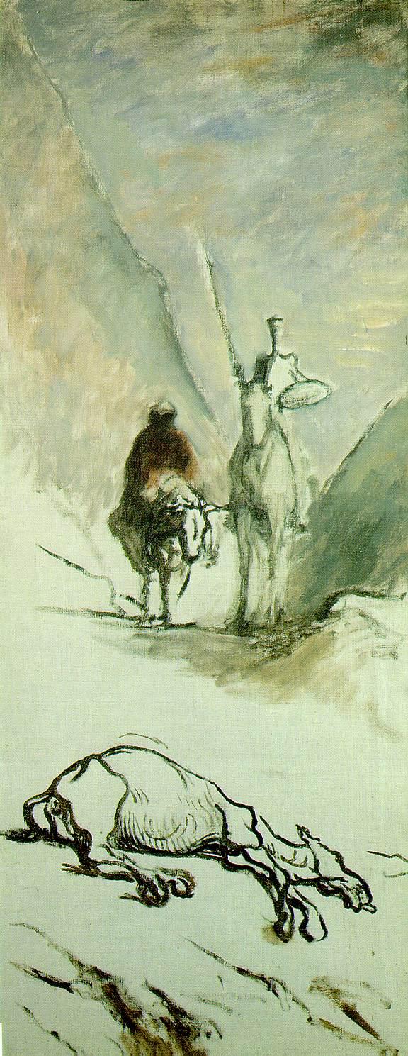 Don Quixote and the Dead Mule by Honoré Daumier, hand-painted oil reproduction