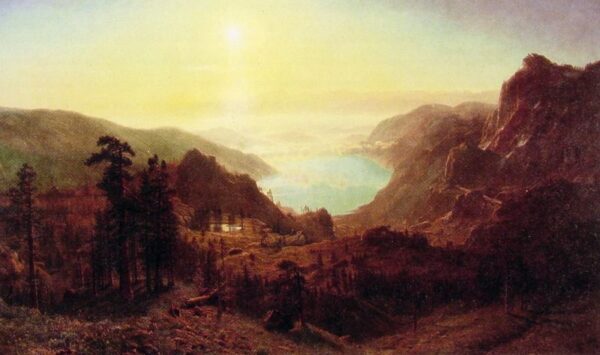 Donner Lake from the Summit by Albert Bierstadt, hand-painted oil painting reproduction