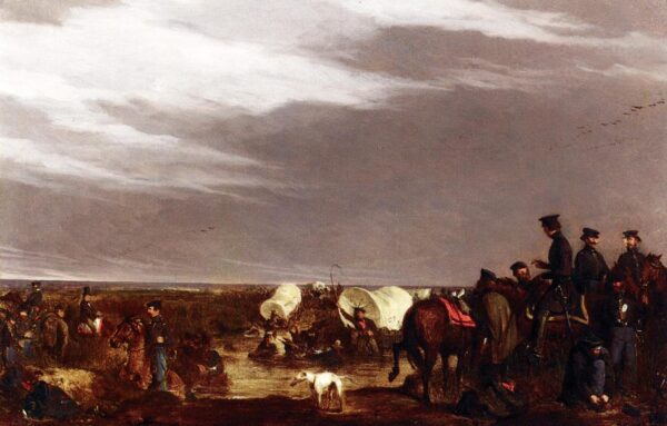 Dragoons Crossing River by Charles Deas, hand-painted oil painting reproduction
