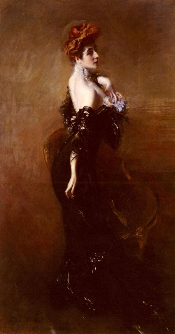 Portrait Of Madame Pages In Evening Dress by Giovanni Boldini, hand-painted oil painting reproduction
