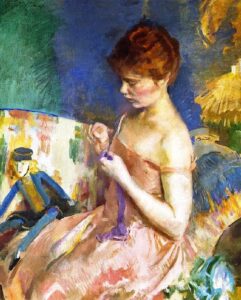 Dressing Dolls by Cecilia Beaux, hand-painted oil painting reproduction