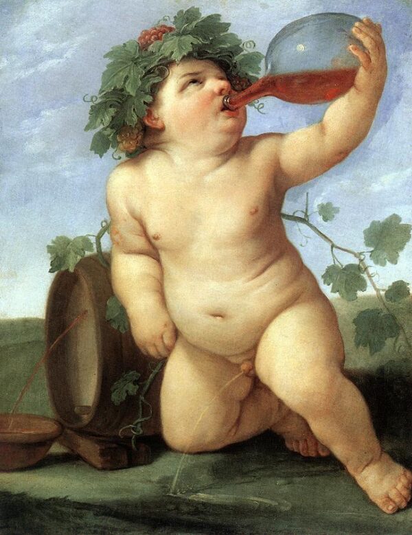 Drinking Bacchus by Guido Reni, hand-painted oil painting reproduction