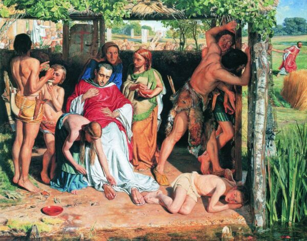 A Converted British Family Sheltering a Christian Missionary from the Persecution of the Druids by William Holman Hunt, hand-painted oil painting reproduction
