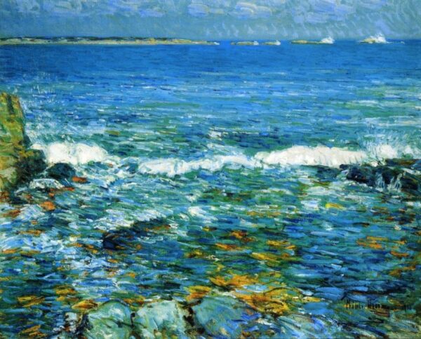 Duck Island from Appledore by Frederick Childe Hassam, hand-painted oil painting reproduction