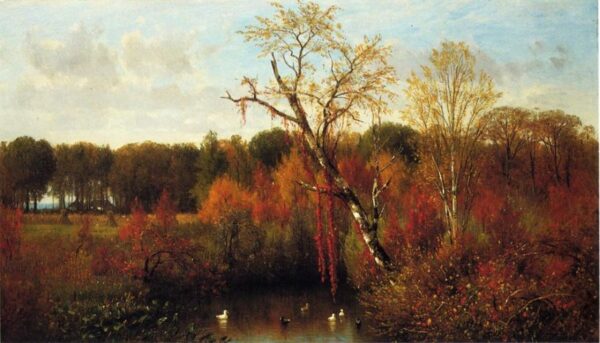 Duck Pond by Thomas Worthington Whittredge, hand-painted oil painting reproduction