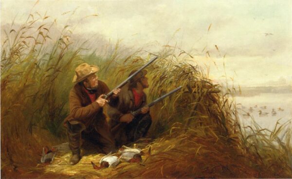 Duck Shooting with Decoys by Arthur Fitzwilliam Tait, hand-painted oil painting reproduction