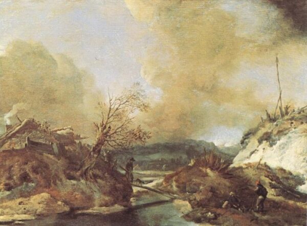Dune Landscape by Philips Wouwerman, hand-painted oil painting reproduction