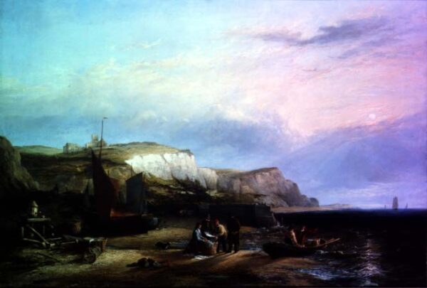 Dutch Pincks Unloading their catch off Egmond Aan Zee by Edward William Cooke, hand-painted oil painting reproduction