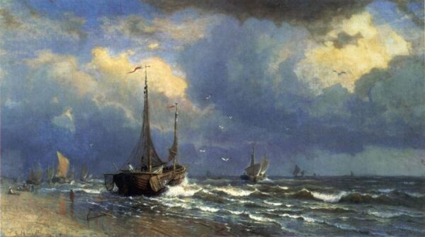Dutch Coast by William Stanley Haseltine, hand-painted oil painting reproduction