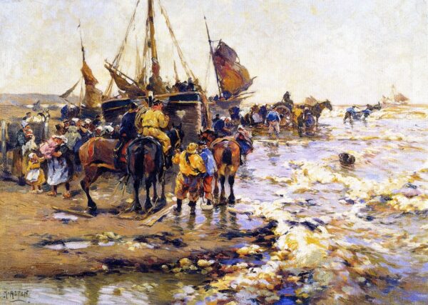 Dutch Scene by Mathias J Alten, hand-painted oil painting reproduction
