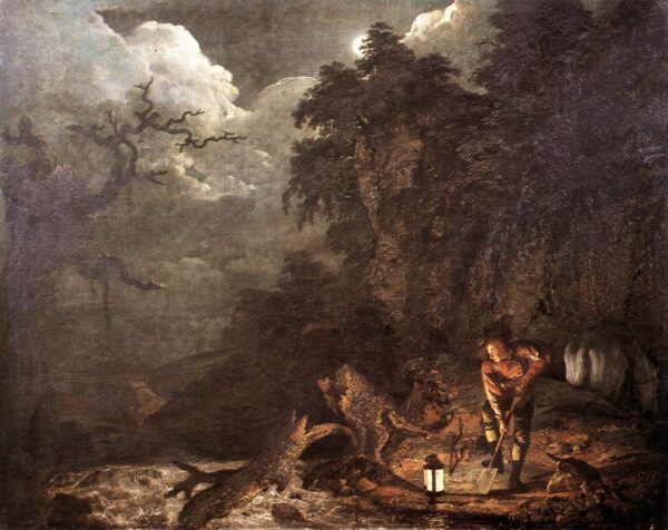Earthstopper at the Bank of Derwent by Joseph Wright, hand-painted oil painting reproduction