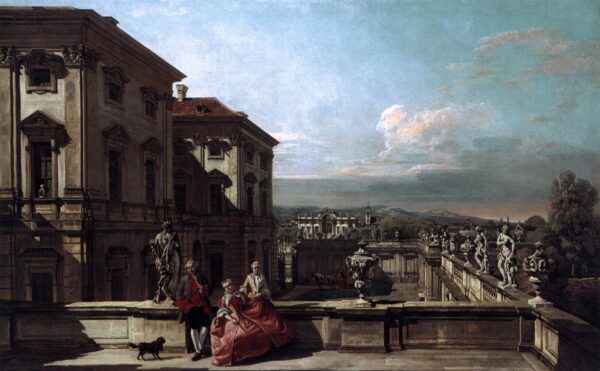 Liechtenstein Garden Palace in Vienna Seen from the East by Bernardo Bellotto, hand-painted oil painting reproduction