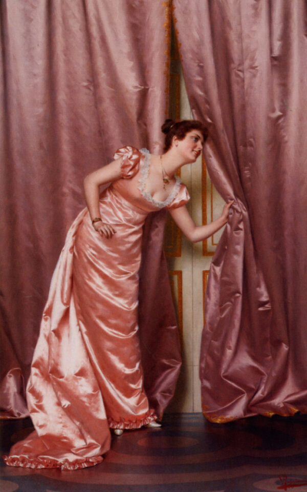 Eavesdropping by Vittorio Reggianini, hand-painted oil painting reproduction