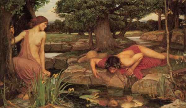 Echo and Narcissus by John William Waterhouse, hand-painted oil painting reproduction