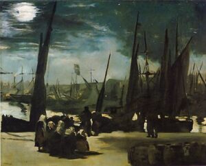 Moonlight over the Port of Boulogne by Édouard Manet, hand-painted oil painting reproduction