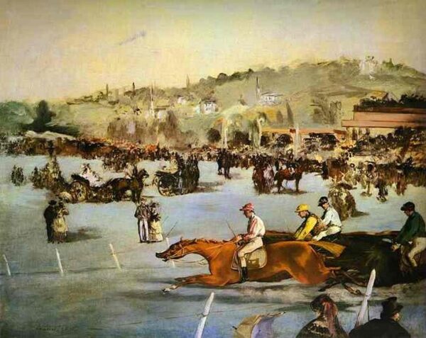 Racecourse in the Bois de Boulogne by Édouard Manet, hand-painted oil painting reproduction