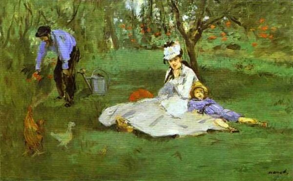The Monet Family in the Garden by Édouard Manet, hand-painted oil painting reproduction