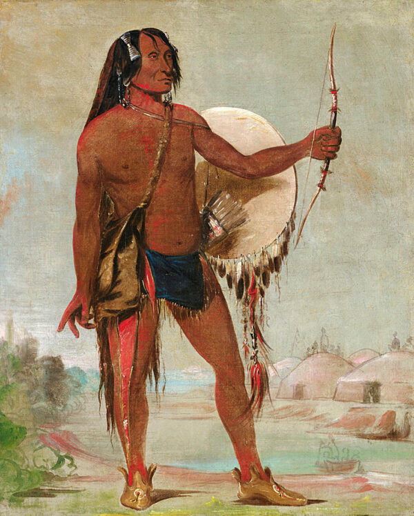 E’e a chin che a, Red Thunder, Son of Black Moccasin by George Catlin, hand-painted oil reproduction