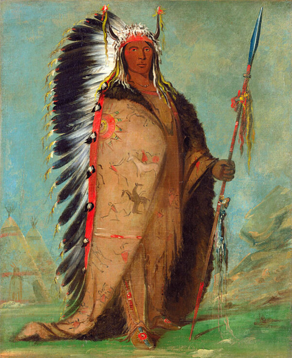 Ee ah sa pa, Black Rock, a Two Kettle Chief by George Catlin, hand-painted oil painting reproduction