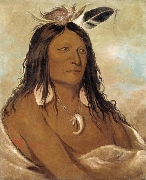 Ee shah ko nee, Bow and Quiver, First Chief of the Tribe by George Catlin, hand-painted oil painting reproduction