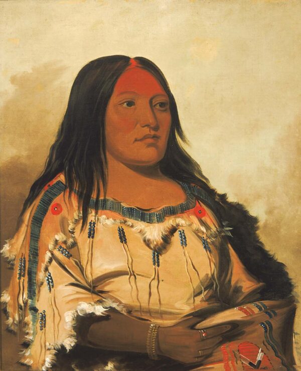 Eeh nis kim, Crystal Stone, Wife of the Chief by George Catlin, hand-painted oil painting reproduction