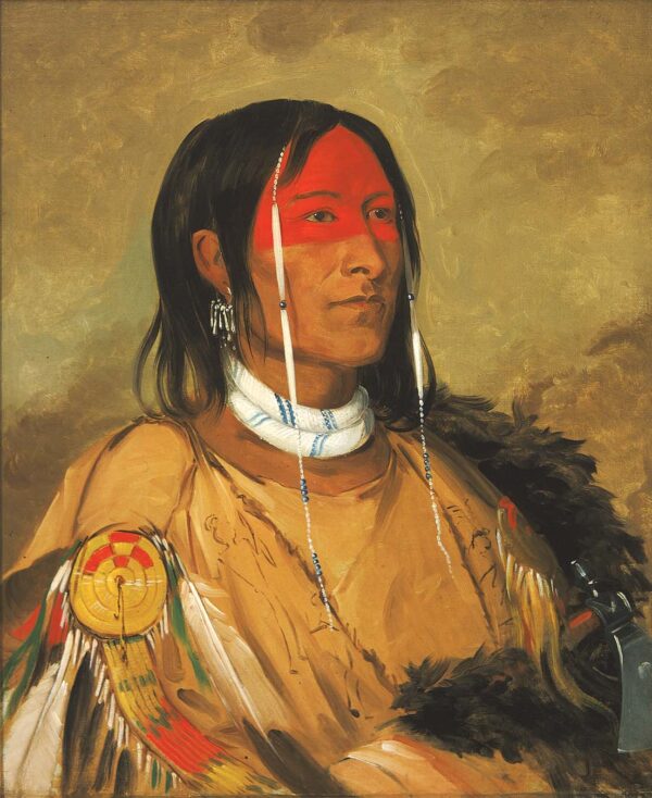 Eeh tow wees ka zeet, He Who Has Eyes Behind Him by George Catlin, hand-painted oil painting reproduction