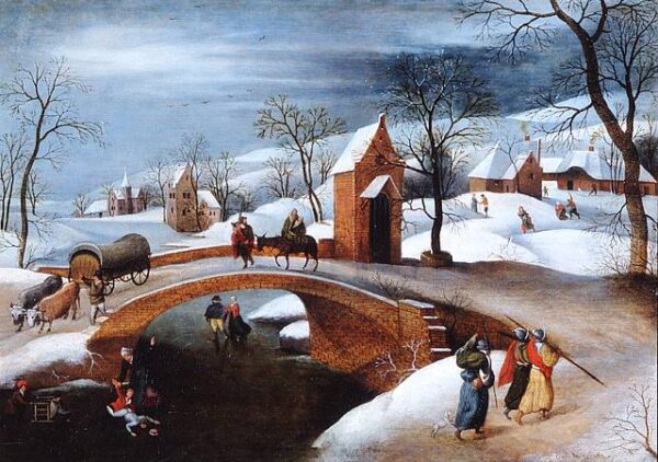 Winter Landscape With Flight Into Egypt by Abel Grimmer, hand-painted oil painting reproduction