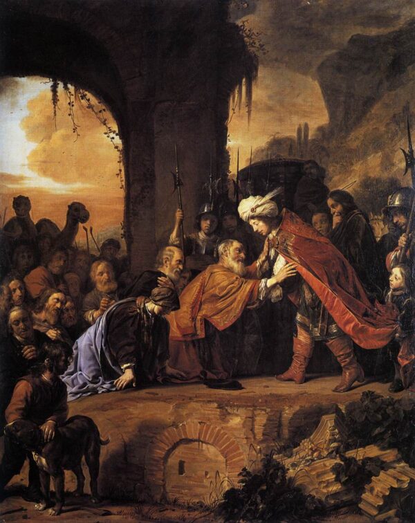 Joseph Receives His Father and Brothers in Egypt by Salomon de Bray, hand-painted oil painting reproduction