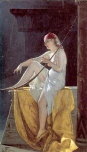 Egyptian Woman with a Harp by Luis Ricardo Falero, hand-painted oil painting reproduction