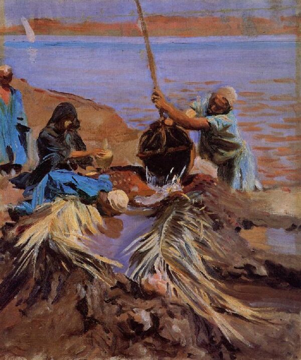 Egyptians Raising Water From The Nile by John Singer Sargent, hand-painted oil painting reproduction