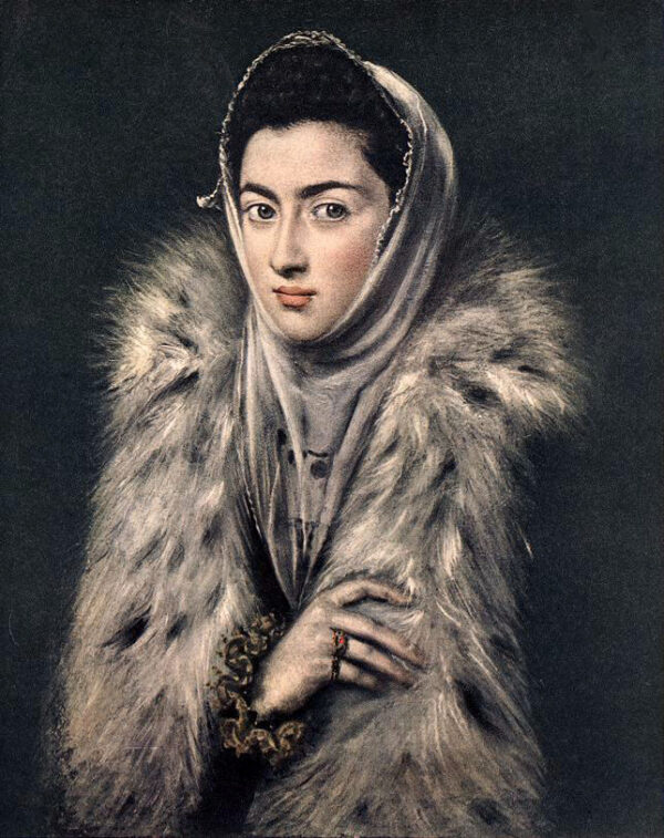 Lady with a Fur by El Greco, hand-painted oil painting reproduction