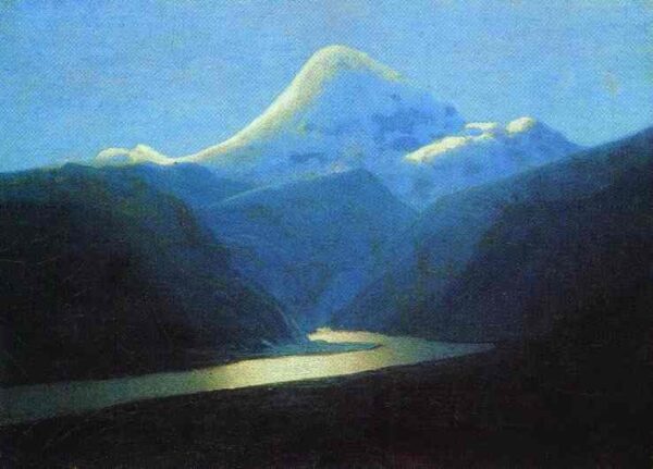 Elbrus In The Evening by Arkhip Kuindzhi, hand-painted oil painting reproduction