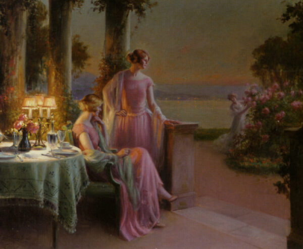 Elegant Ladies Taking Tea by Delphin Enjolras, hand-painted oil painting reproduction