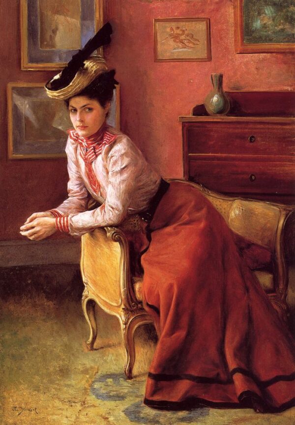 Elegante Au Sofa by Julius LeBlanc Stewart, hand-painted oil painting reproduction