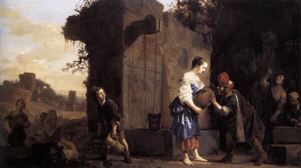 Eliezer and Rebecca by Salomon de Bray, hand-painted oil reproduction