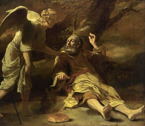 Elijah Fed by an Angel by Ferdinand Bol, hand-painted oil painting reproduction