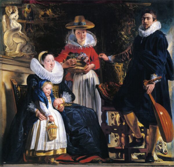 Self-Portrait with Wife and Daughter Elizabeth by Jacob Jordaens, hand-painted oil painting reproduction