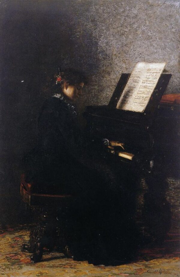 Elizabeth at the Piano by Thomas Eakins, hand-painted oil painting reproduction