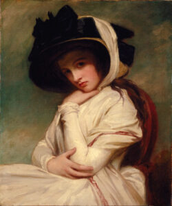 Emma Hart in a Straw Hat by George Romney, hand-painted oil painting reproduction