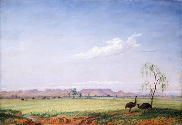 Emus on the Trap Plain by Thomas Baines, hand-painted oil painting reproduction