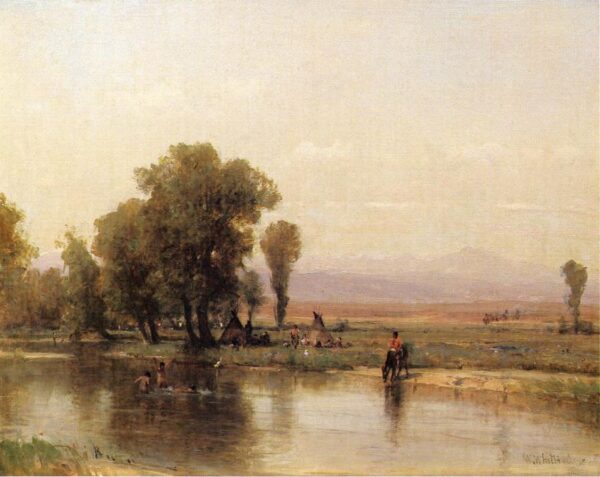 Encampment on The Platte River by Thomas Worthington Whittredge, hand-painted oil painting reproduction