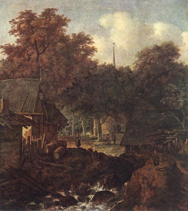 End of Village by Allaert van Everdingen, hand-painted oil painting reproduction
