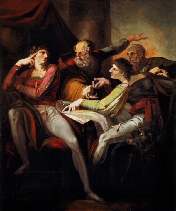 Hotspur, Glendower, Mortimer and Worcester Disputing the Division of England by Henry Fuseli, hand-painted oil painting reproduction