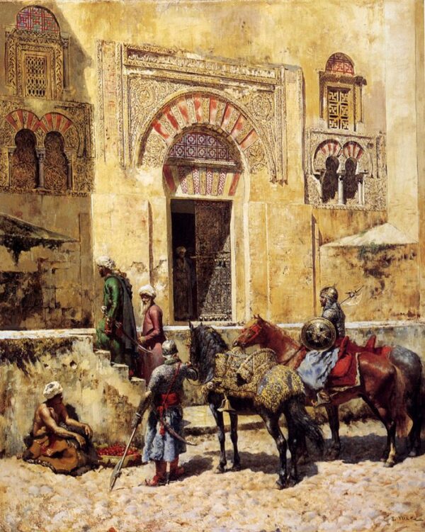 Entering The Mosque by Edwin Lord Weeks, hand-painted oil painting reproduction