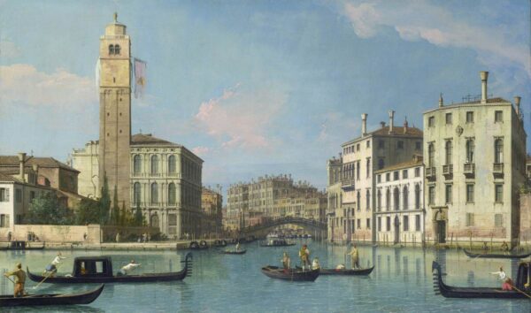 Entrance to the Cannaregio by Canaletto, hand-painted oil painting reproduction