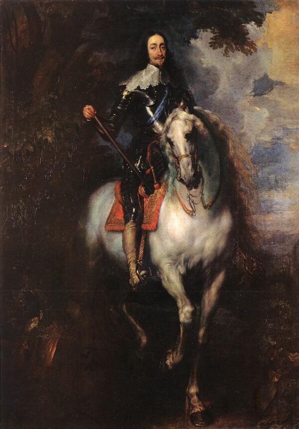 Equestrian Portrait of Charles I, King of England by Sir Anthony van Dyck, hand-painted oil painting reproduction