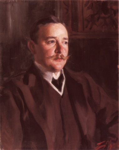 Erik Axel Karlfeldt by Anders Zorn, hand-painted oil reproduction