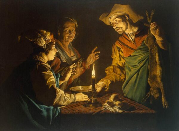 Esau and Jacob by Matthias Stomer, hand-painted oil painting reproduction
