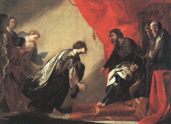 Esther and Ahasuerus by Bernardo Cavallino, hand-painted oil painting reproduction