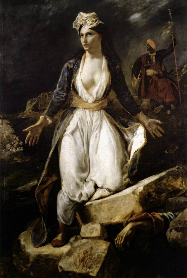 Greece on the Ruins of Missolonghi by Eugène Delacroix, hand-painted oil painting reproduction